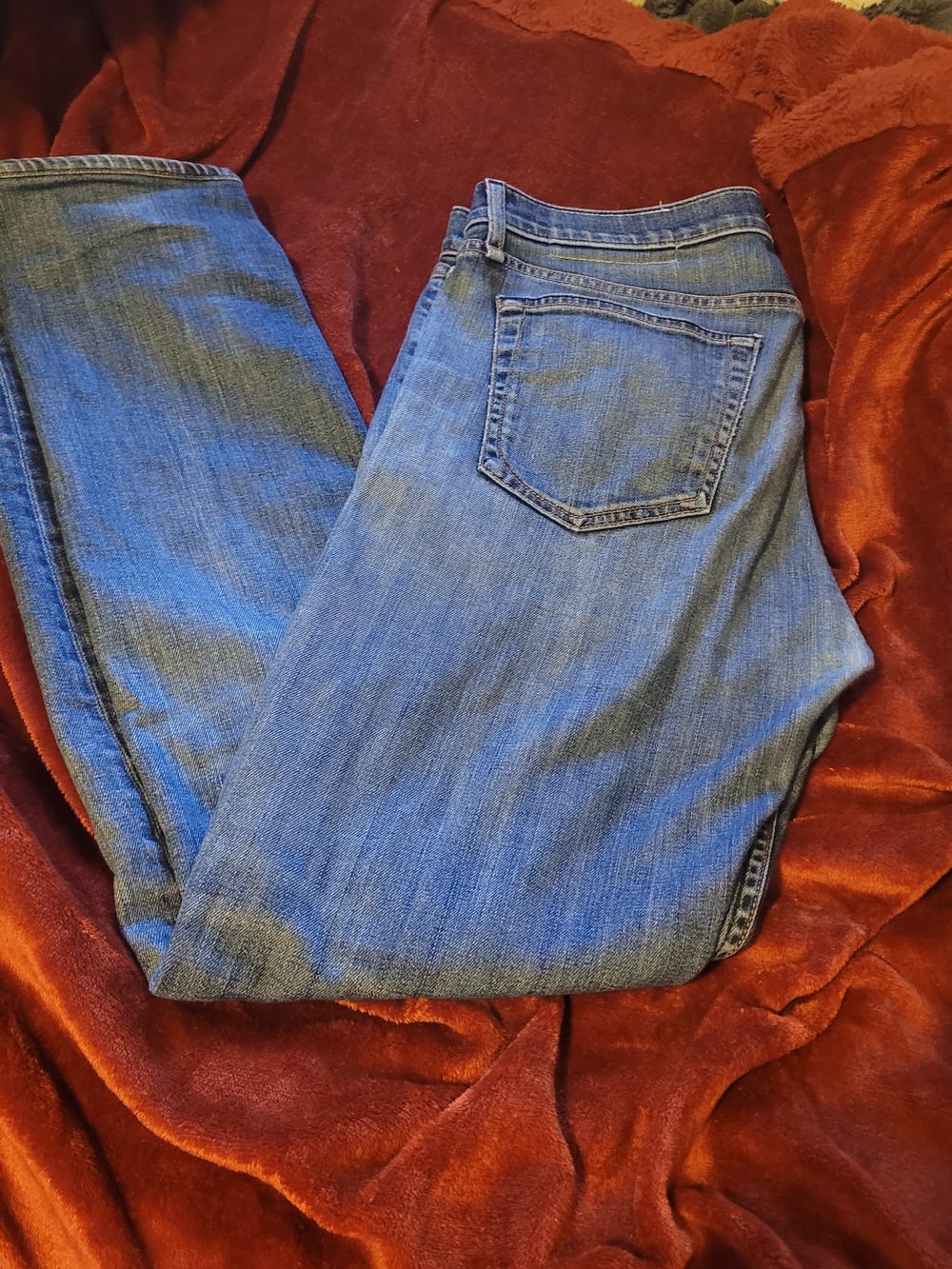 rag & bone Fit 2 Slim 29 Button Fly Straight-Leg Blue Jeans Well Loved